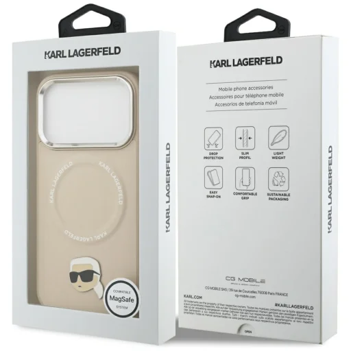 iPhone 17 Pro Karl Lagerfeld Karl Pin MagSafe bézs tok - 8