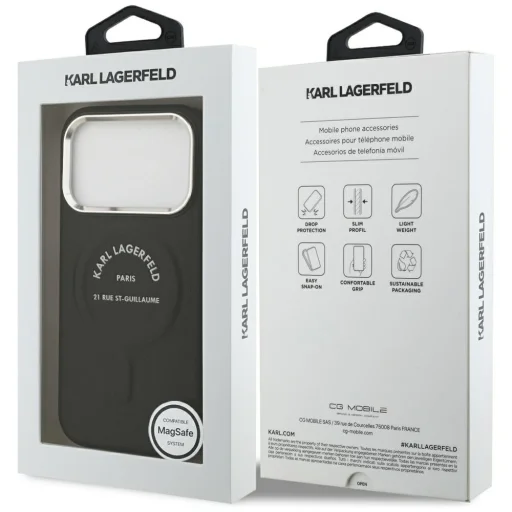 iPhone 17 Pro Karl Lagerfeld Karl RSG Logo MagSafe fekete tok - 8