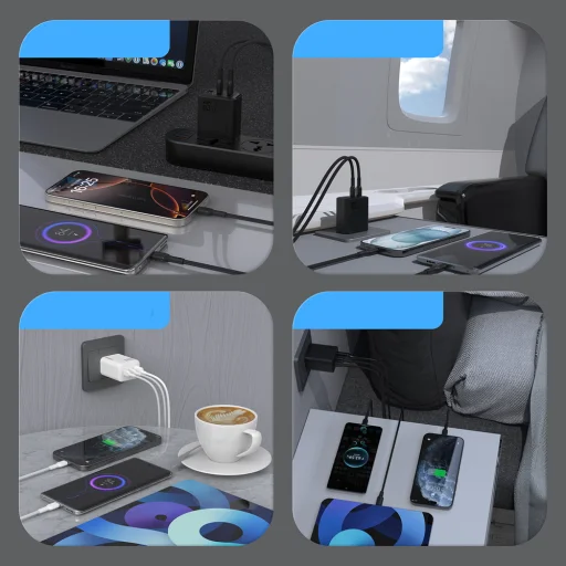 Dudao A29C 65W GaN Töltőadapter + USB-C Kábel - Fekete - 6