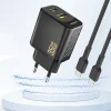Dudao A27 MaxC 35W GaN fali töltő + USB-C kábel - Fekete thumbnail