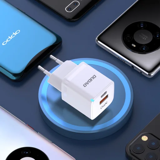 Dudao A13Pro EU 33W fehér hálózati USB-C töltő adapter - 8