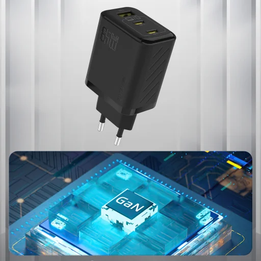 Dudao A29 65W GaN Hálózati USB-C töltő adapter 2 x USB-C + 1 x USB-A - Fekete - 5