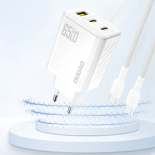 Dudao A29 65W GaN Fali Töltő 2 x USB-C + 1 x USB-A - Fehér - 2