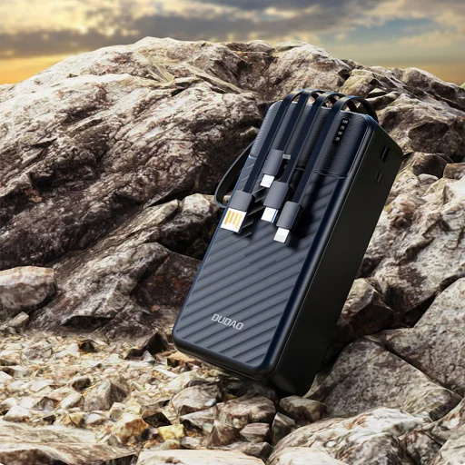 Dudao K11 Max 30000mAh Powerbank beépített kábelekkel - Fekete - 5