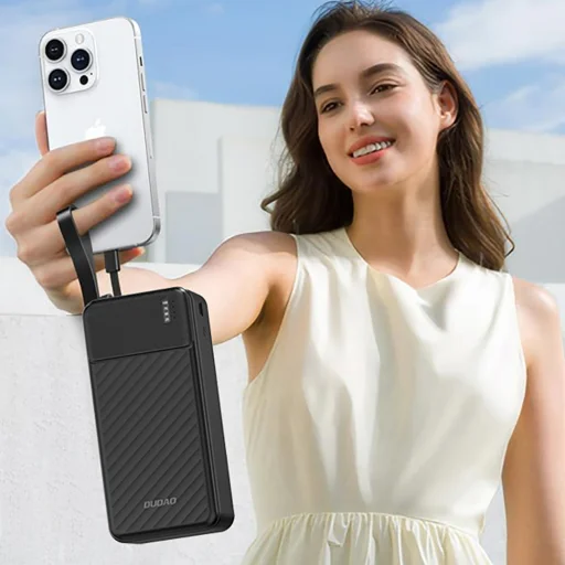 Dudao K11 Max 30000mAh Powerbank beépített kábelekkel - Fekete - 6