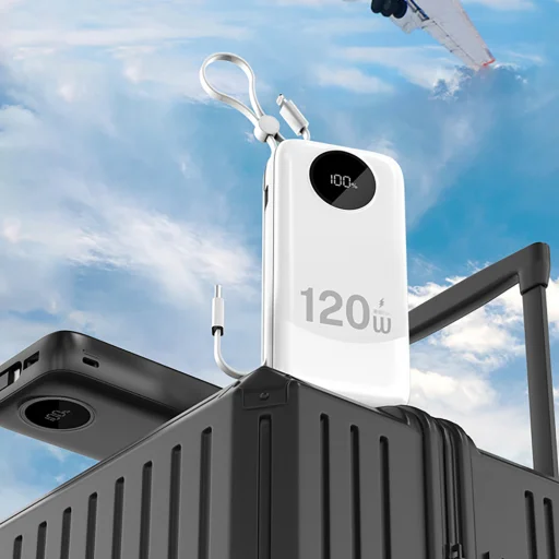 Dudao K13Pro 20000mAh Powerbank beépített kábellel - Fehér - 5