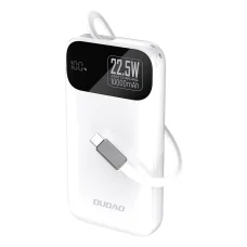 Dudao K31 10000 mAh 22.5W PD Powerbank beépített kábellel - Fehér
