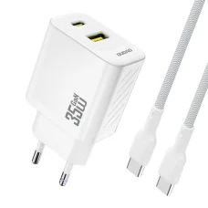Dudao A27 MaxC 35W GaN Fali Töltő + USB-C Kábel - Fehér
