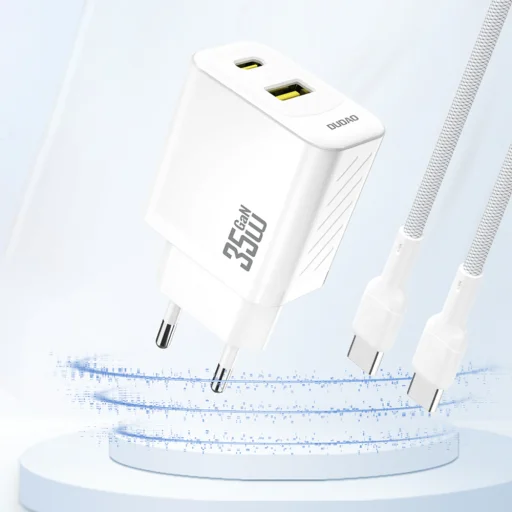 Dudao A27 MaxC 35W GaN Fali Töltő + USB-C Kábel - Fehér - 4