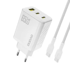 Dudao A29C 65W GaN Hálózati töltő + USB-C kábel - Fehér