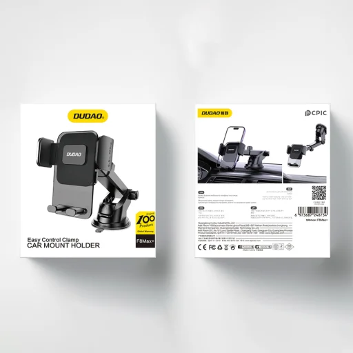 Dudao F8Max+ autós telefontartó műszerfalra vagy szélvédőre - fekete - 13