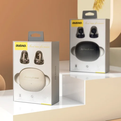 Dudao U20 TWS Bluetooth Vezeték nélküli fülhallgató - Fehér/bézs - 6