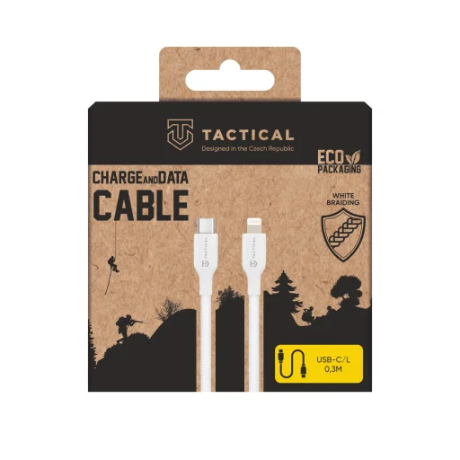 Tactical Stitch Thread kábel USB-C/Lightning 0.3m Fehér, - 2