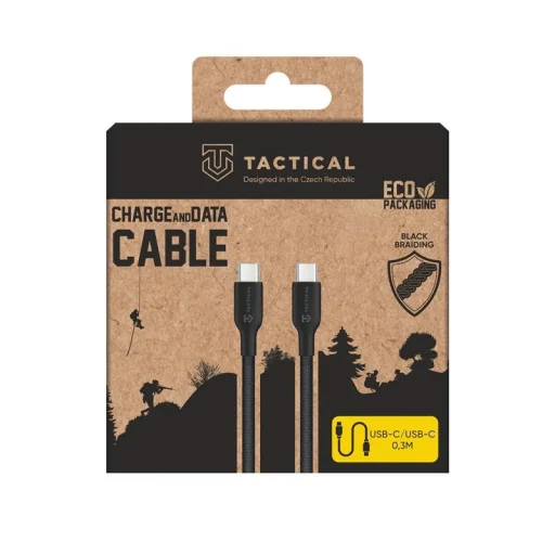 Tactical Stitch Thread USB-C/USB-C 0.3m kábel fekete - 2