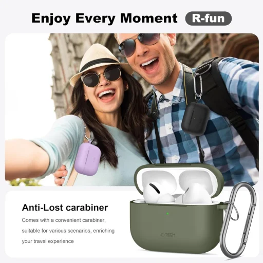 Apple AirPods Pro 3 Tech-protect Silicone Hook Olíva Zöld tok - 7