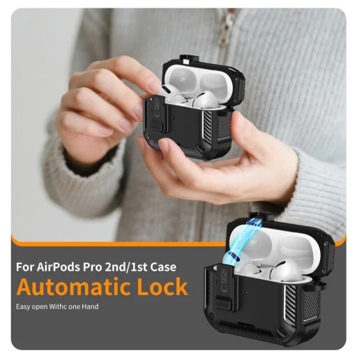 Apple AirPods Pro 3 Tech-protect Carbonox Magsafe Tok Fekete - 5