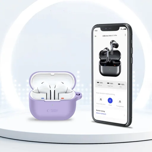 Samsung Galaxy Buds 3 / 3 Fe / 3 Pro Tech-protect Silicone Hook tok Levendula - 5