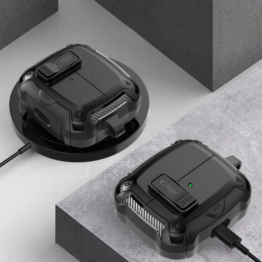 Samsung Galaxy Buds 3 / 3 Fe / 3 Pro Tech-protect Carbonox Magsafe fekete tok - 5