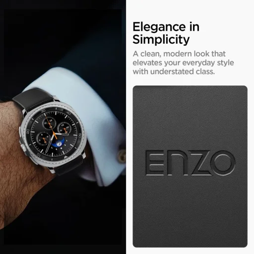 Samsung Galaxy Watch 8 / Classic (40 / 44 / 46 mm) Spigen Enzo fekete óraszíj - 9