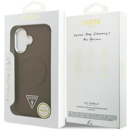 Apple iPhone 17 Guess - Hardcase Triangle Logo MagSafe (GUHMP17SPSDTSCMW) - Barna tok - 7