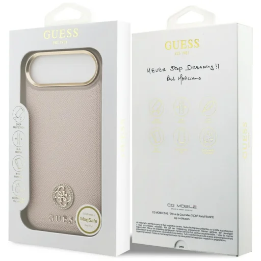iPhone 17 Air Guess - Grained Strass Logo MagSafe (GUHMP17MPGCRMDEP) - Pink tok - 7