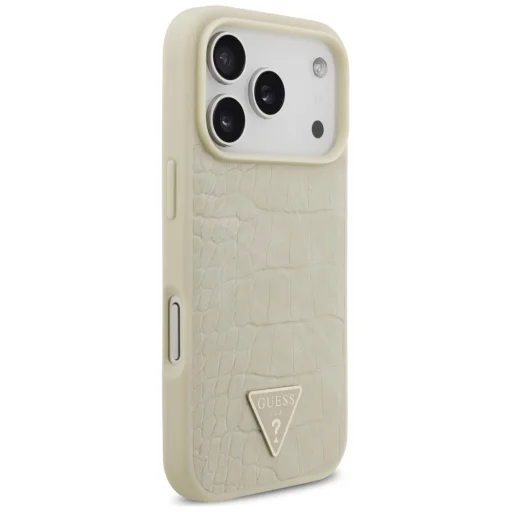 iPhone 17 Pro Guess - Croco Triangle Logo MagSafe (GUHMP17LPCRTHCD) - Arany tok - 2
