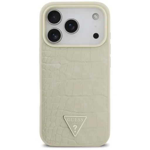 iPhone 17 Pro Guess - Croco Triangle Logo MagSafe (GUHMP17LPCRTHCD) - Arany tok - 3