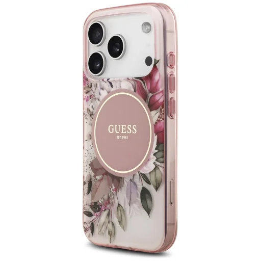 iPhone 17 Pro Max Pink Guess IML Flower & Tonal Circle MagSafe (GUHMP17XHFWBDCEP) tok - 3