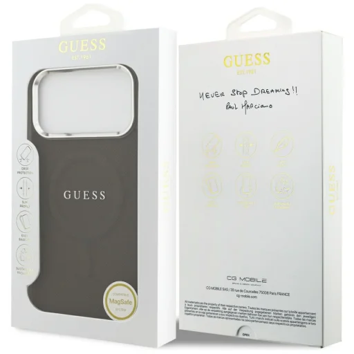 iPhone 17 Pro Max Guess - Hardcase Classic Logo MagSafe (GUHMP17XPSAREGSW) - Barna tok - 7