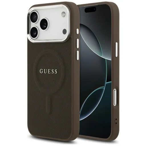 iPhone 17 Pro Max Guess - Hardcase Classic Logo MagSafe (GUHMP17XPSAREGSW) - Barna tok - 1