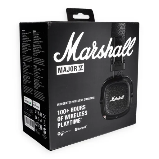 Marshall Major V Bluetooth Bezdrôtové slúchadlá na uši čierne - 4