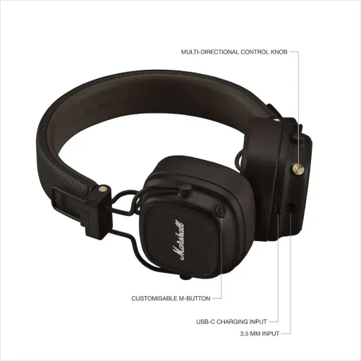 Marshall Major V Bluetooth vezeték nélküli fülre illeszkedő fejhallgató barna - 5