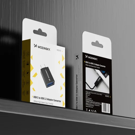 Wozinsky W10GY1S USB-C - USB-A 3.2 10Gb/s Adapter - Fekete - 10