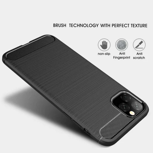 iPhone 11 Techsuit Carbon Silicone - Fekete tok - 3