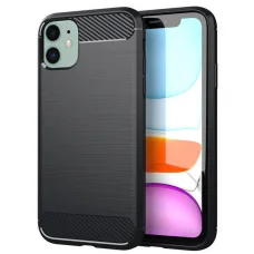 iPhone 11 Techsuit Carbon Silicone - Fekete tok