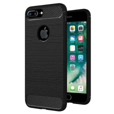 iPhone 7 Plus Carbon Silicone Techsuit - Fekete tok
