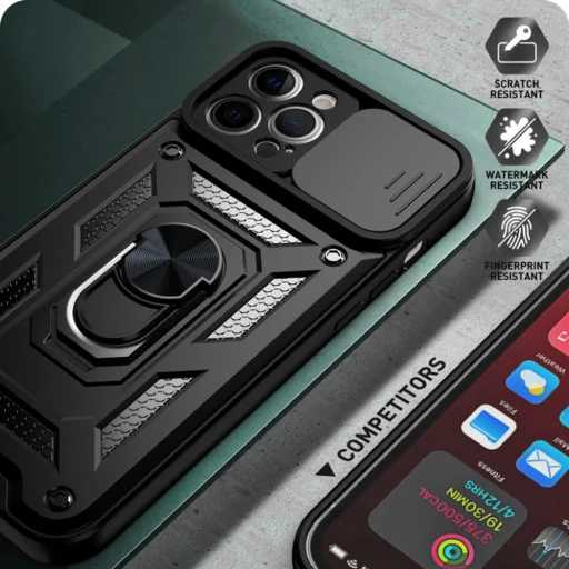  Techsuit - CamShield sorozat - iPhone 12 Pro Max - Fekete tok - 5
