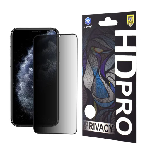 iPhone 11 Pro Max Lito - HD Pro Privacy - Fekete üvegfólia - 1