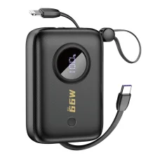 Dudao K14 10000mAh power bank with USB-C / Lightning cables - black