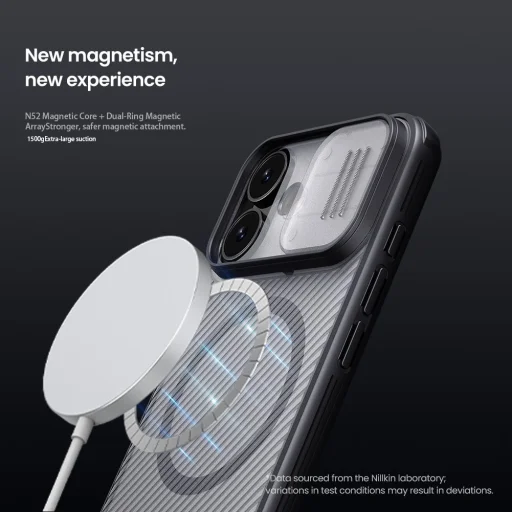 Apple iPhone 17 Átlátszó Fekete Nillkin CamShield PRO Magnetikus Tok - 3