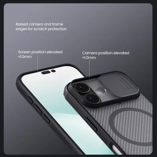 Apple iPhone 17 Átlátszó Fekete Nillkin CamShield PRO Magnetikus Tok - 5