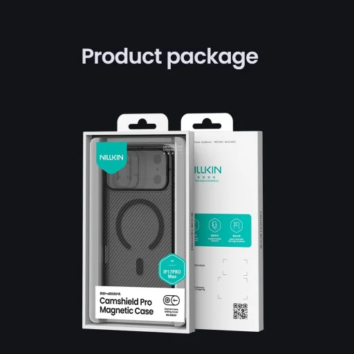 Apple iPhone 17 Pro Max Átlátszó Fekete Nillkin CamShield PRO Mágneses Kemény Tok magsafe - 10
