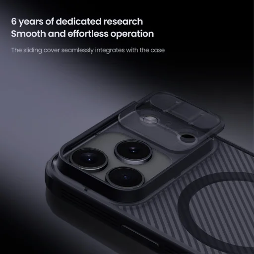 Apple iPhone 17 Pro Átlátszó Fekete Nillkin CamShield PRO Mágneses Kemény Tok - 4