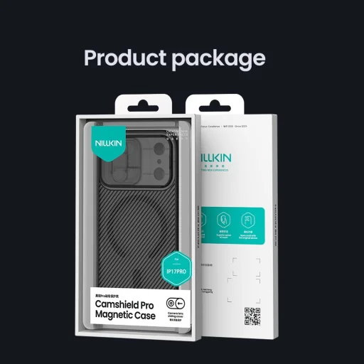 Apple iPhone 17 Pro Átlátszó Fekete Nillkin CamShield PRO Mágneses Kemény Tok - 10