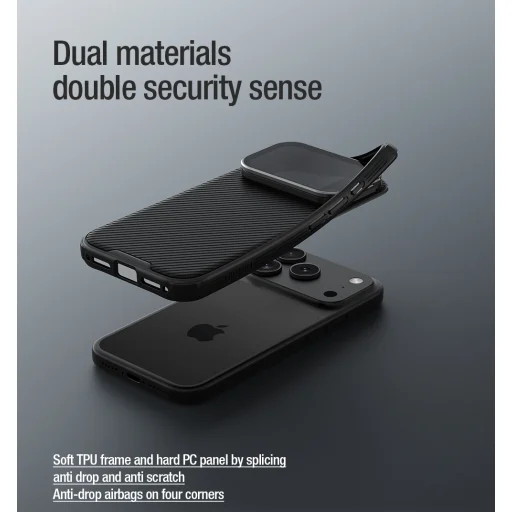 Apple iPhone 17 Pro Max Fekete Nillkin CamShield Prop Mágneses tok magsafe - 8