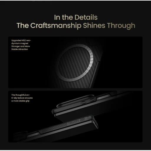 Samsung Galaxy Z Fold 7 Fekete Nillkin CarboProp Aramid Mágneses Tolltartó Tok - 7