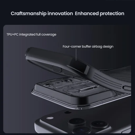 iPhone 17 Pro átlátszó fekete Nillkin CamShield PRO tok - 3