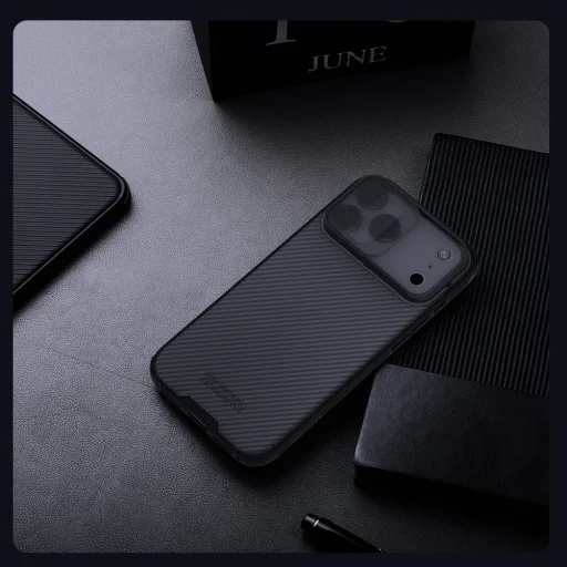 Apple iPhone 17 Pro Max átlátszó fekete Nillkin CamShield PRO tok - 6