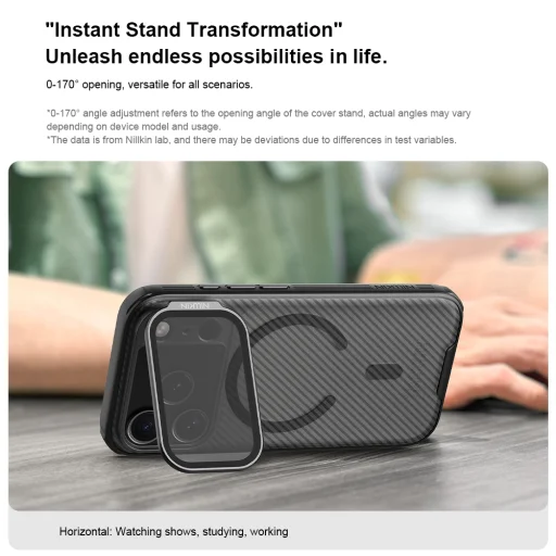 Apple iPhone 17 Pro Átlátszó Fekete Nillkin CamShield Prop Magnetic tok magsafe - 5