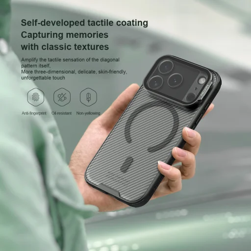 Apple iPhone 17 Pro Átlátszó Fekete Nillkin CamShield Prop Magnetic tok magsafe - 7